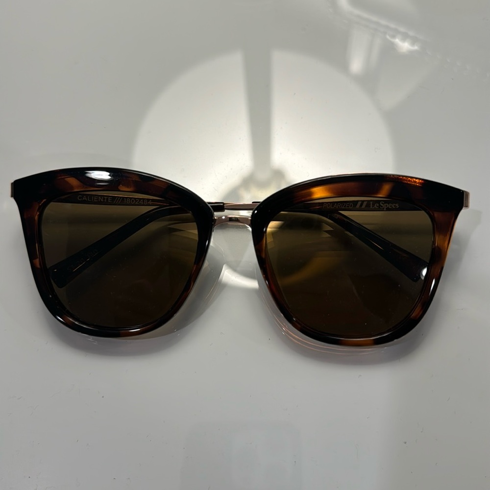 Le Specs Caliente tortoise & rose gold sunglasses